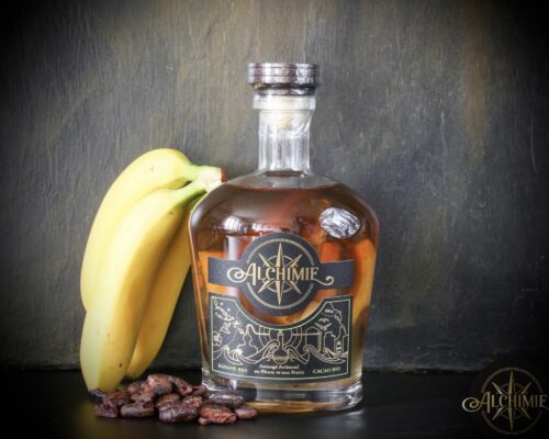 Bouteille rhum banane cacao bio